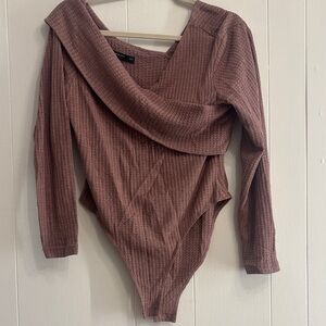 Brown Long Sleeve Bodysuit